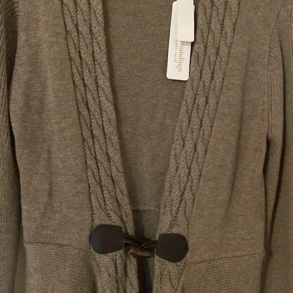Soft Surroundings Fitted Waist Cardigan Taupe XS - Picture 7 of 7